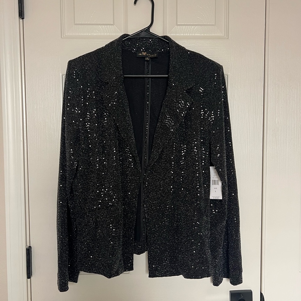 JM Studios John Meyer Elegant Black Sequin Blazer